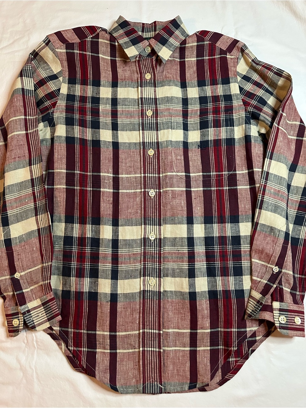 Lauren Ralph Lauren Petite Linen Buttoned Down Shirt Size 4P